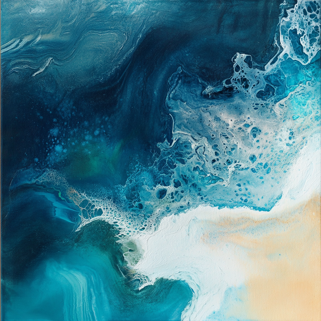 The Five Oceans Framed Wall Art Prints, Decorative Abstract Wall Art for Home Decor Nature Landscape Room Decor Living Room Bedroom Bathroom .