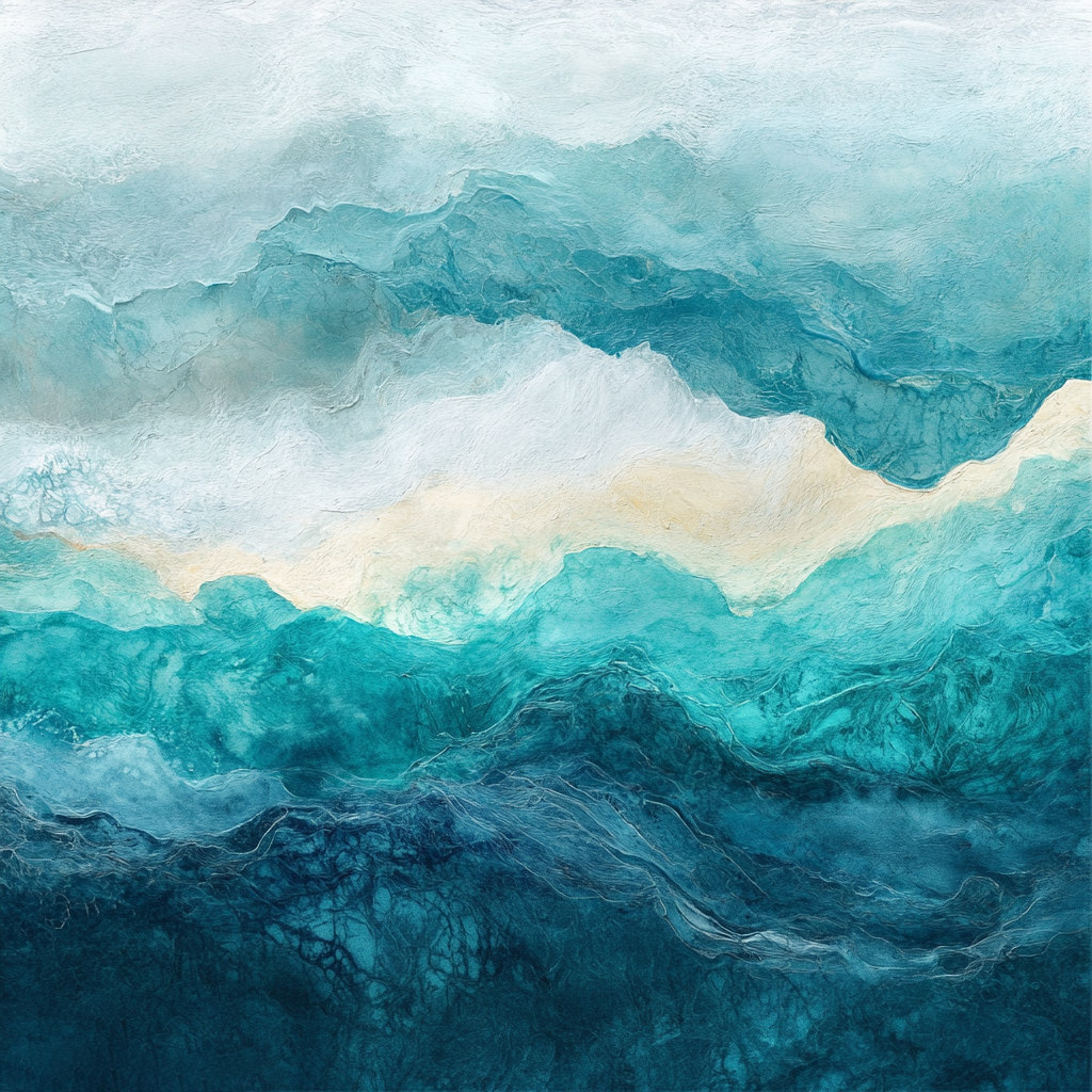 The Five Oceans 6 Framed Wall Art Prints, Decorative Abstract Wall Art for Home Decor Nature Landscape Room Decor Living Room Bedroom Bathroom