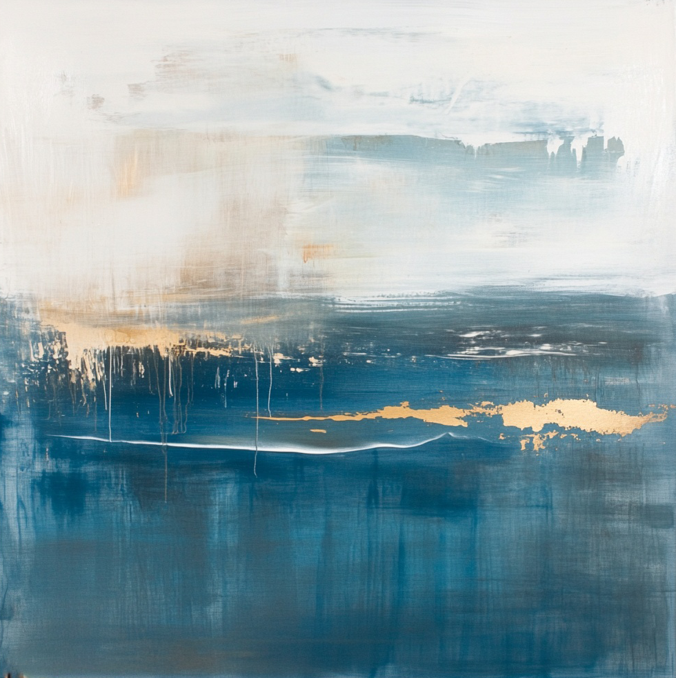 The Five Oceans: harmony Framed Wall Art Prints, Decorative Abstract Wall Art for Home Decor Nature Landscape Room Decor Living Room Bedroom Bathroom