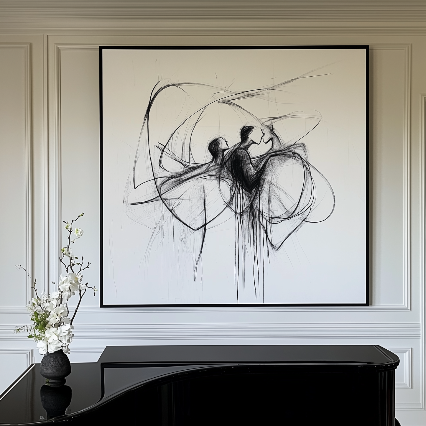 Abstract wall art, high-quality giclee print with vibrant colors and fine details, perfect for modern home decor