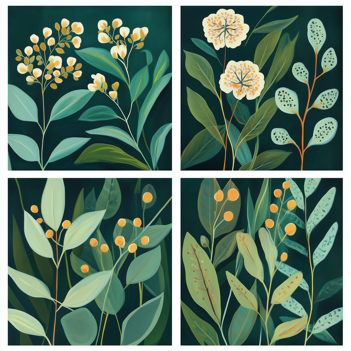 wall art abstract high quality giclee print plants natural