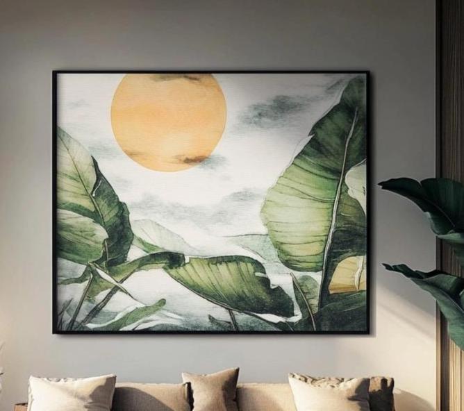 wall art abstract high quality giclee print nature leaves