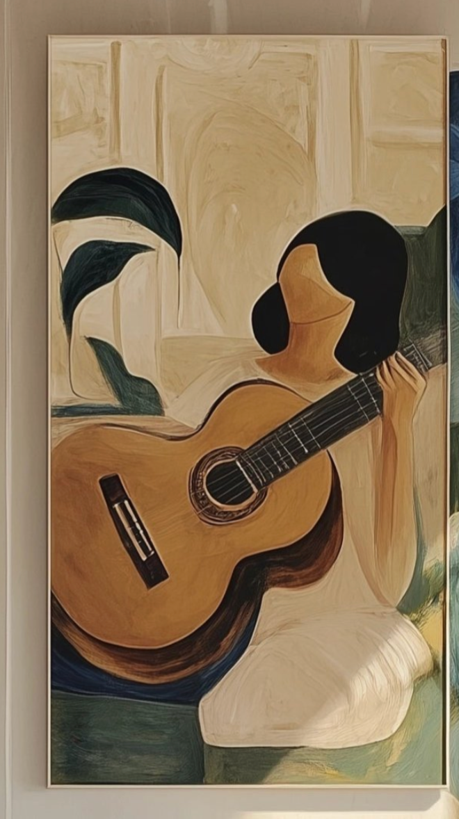 Harmonie des Cordes Framed Wall Art Prints, Decorative Abstract Wall Art for Home Decor Nature Landscape Room Decor Living Room Bedroom Bathroom 163