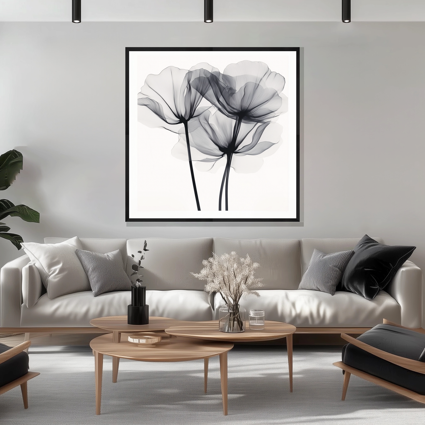 Ethereal Bloom Framed Wall Art Prints, Decorative Abstract Wall Art for Home Decor Nature Landscape Room Decor Living Room Bedroom Bathroom