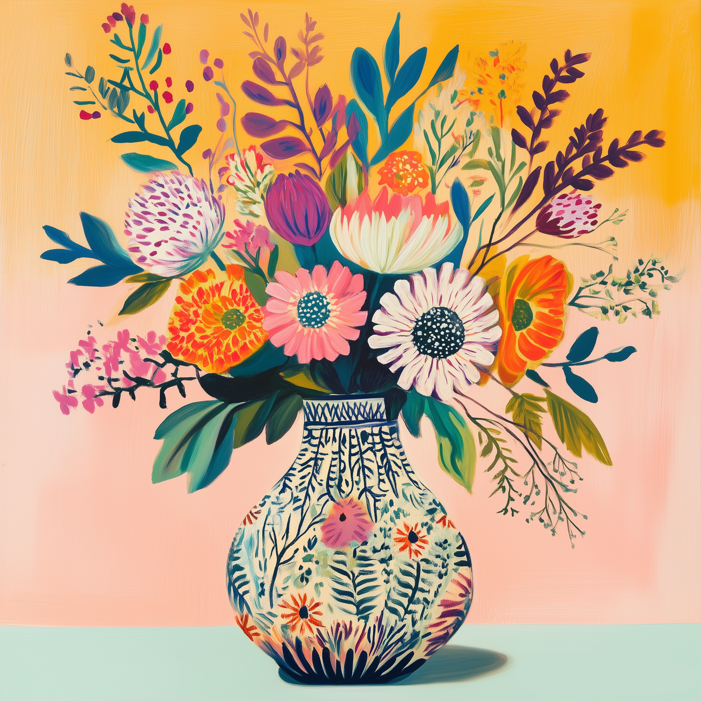 London Wildflowers Framed Wall Art Prints, Decorative Abstract Wall Art for Home Decor Nature Landscape Room Decor Living Room Bedroom Bathroom