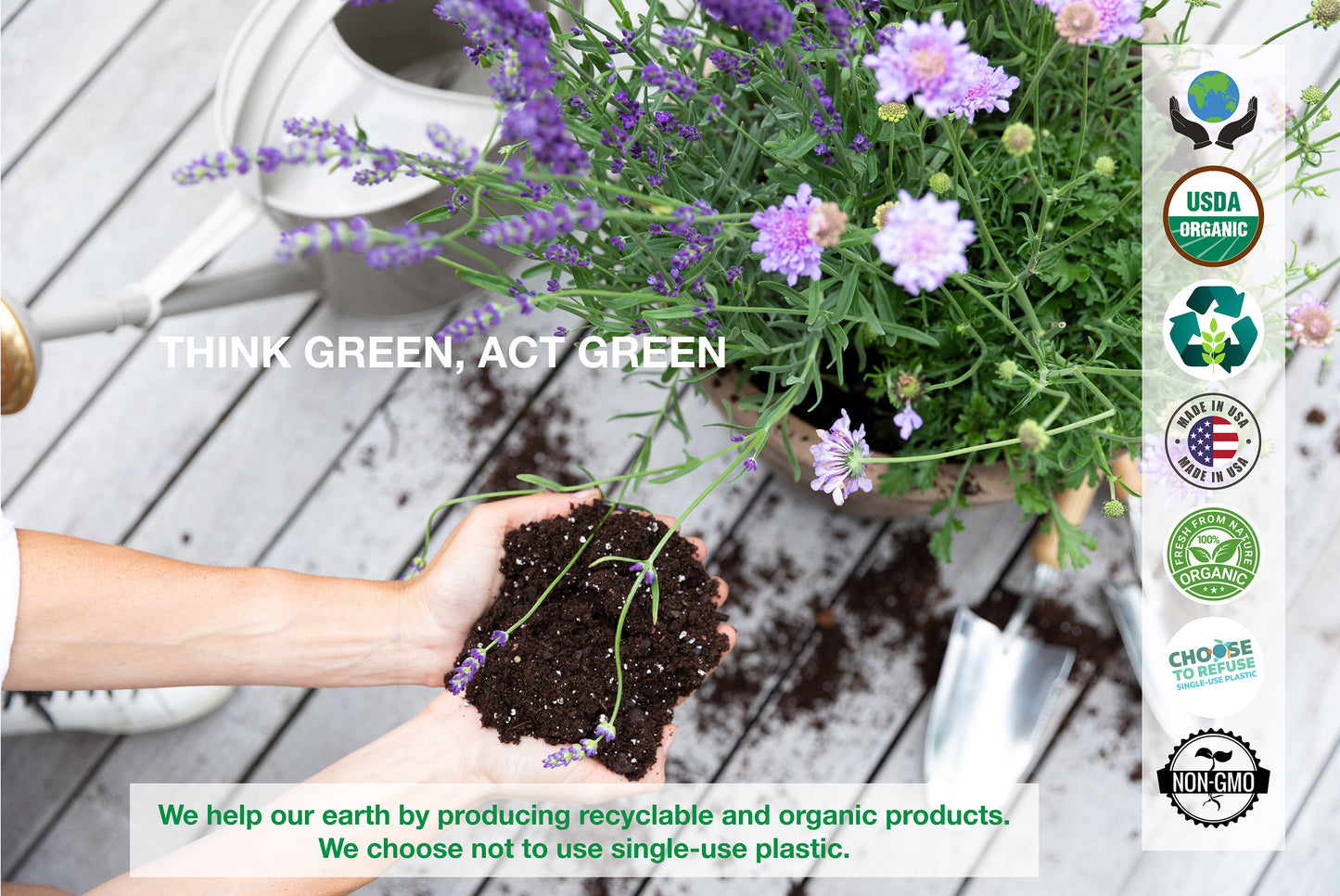 Fleur Du Bien Indoor Herb Garden Kit styled as a gift-ready eco-friendly kit