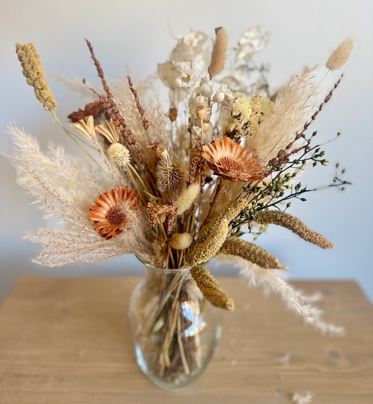 Natural Dried Flower Bouquet 40 Stems, Pampas Grass Decor Mix Bouquet, Decorative Boho Flowers for Vase DIY Crafts Real Flower Arrangements