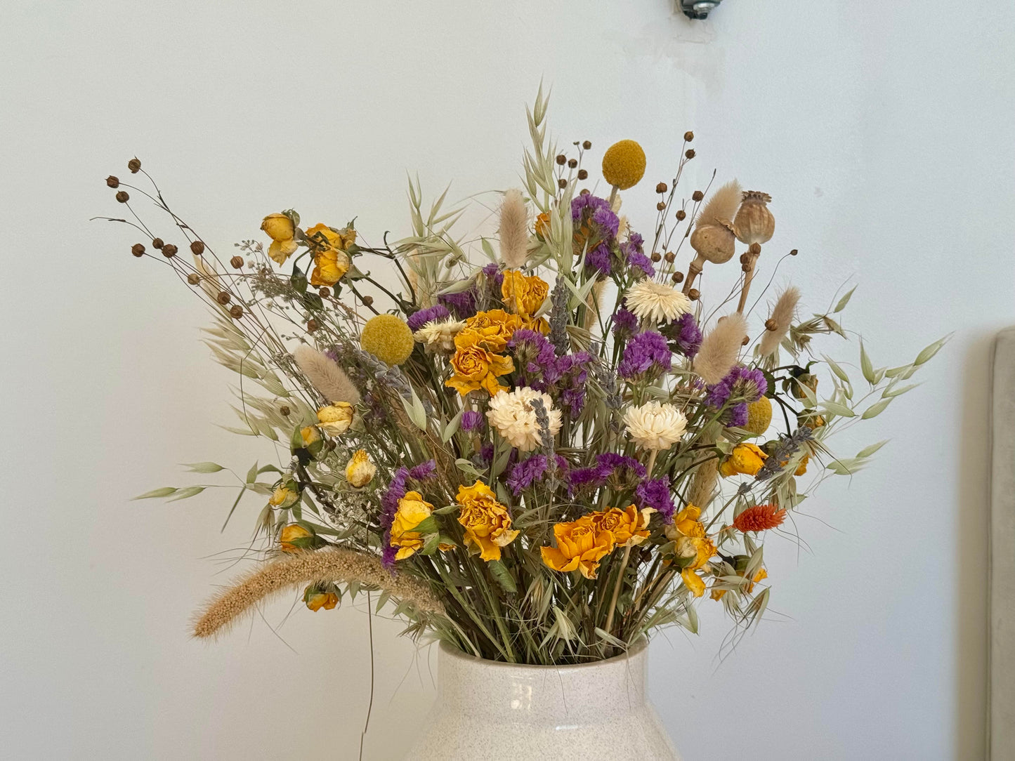 Fleur Du Bien Sunrise Serenade Natural Dried Flower Bouquet 40 Stems, Pampas Grass Decor Mix Bouquet, Decorative Boho Flowers for Vase DIY Crafts Real Flower Arrangements