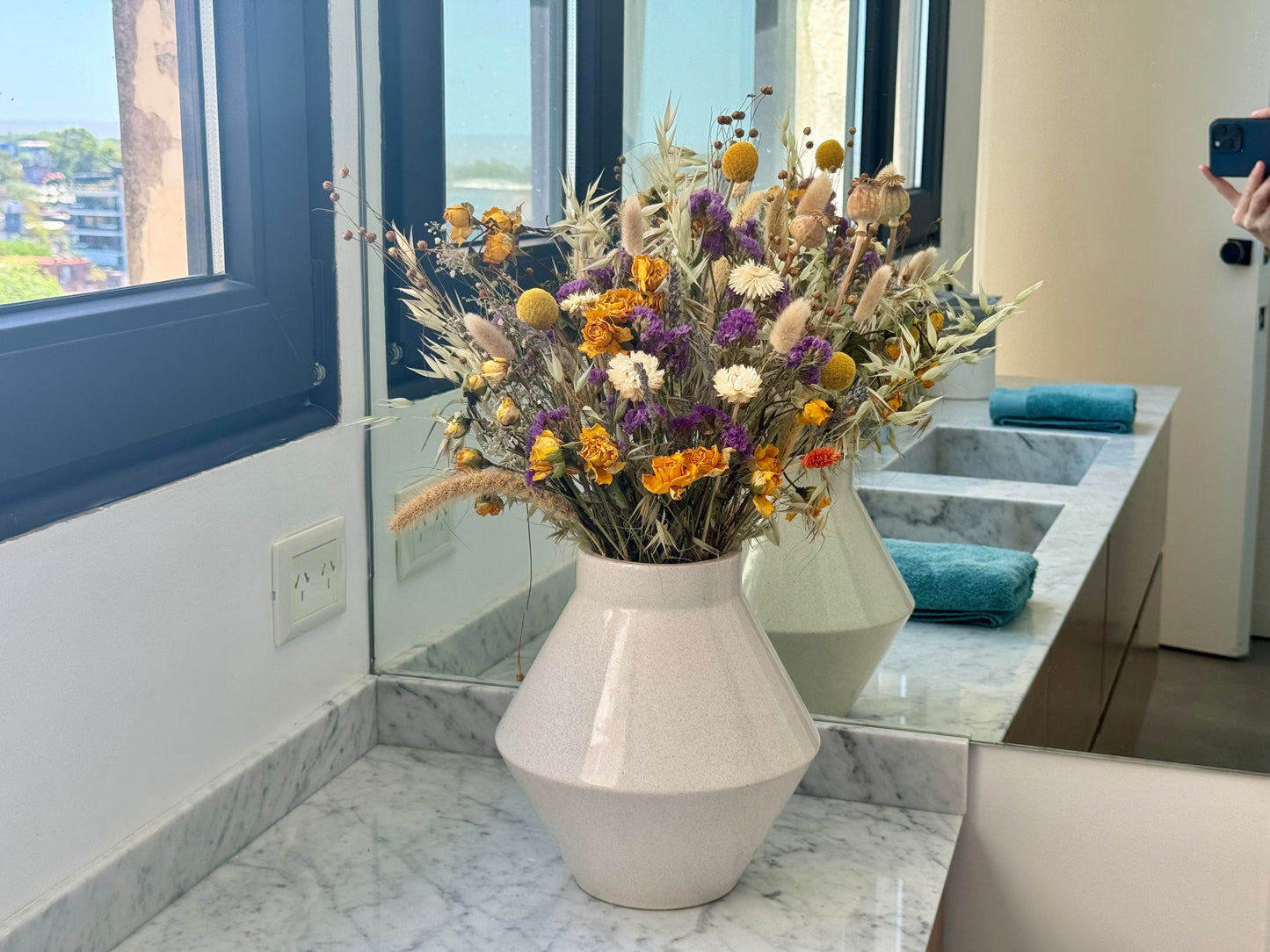 Fleur Du Bien Sunrise Serenade Natural Dried Flower Bouquet 40 Stems, Pampas Grass Decor Mix Bouquet, Decorative Boho Flowers for Vase DIY Crafts Real Flower Arrangements