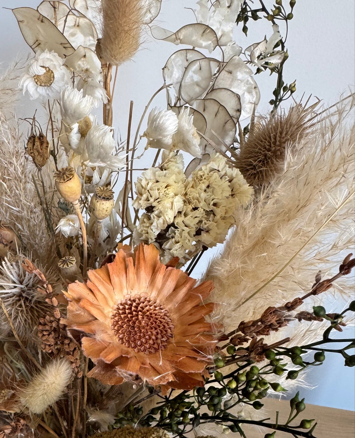 Fleur Du Bien Hope Natural Dried Flower Bouquet 40 Stems, Pampas Grass Decor Mix Bouquet, Decorative Boho Flowers for Vase DIY Crafts Real Flower Arrangements