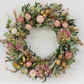 Blush Blooms Decorative Spring Wreaths for Front Door 16 In. Dried Flower Summer Wreath Hydrangea Eucalyptus Leaves Floral Wreath for Home Wall Wedding