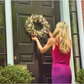 Blush Blooms Decorative Spring Wreaths for Front Door 16 In. Dried Flower Summer Wreath Hydrangea Eucalyptus Leaves Floral Wreath for Home Wall Wedding