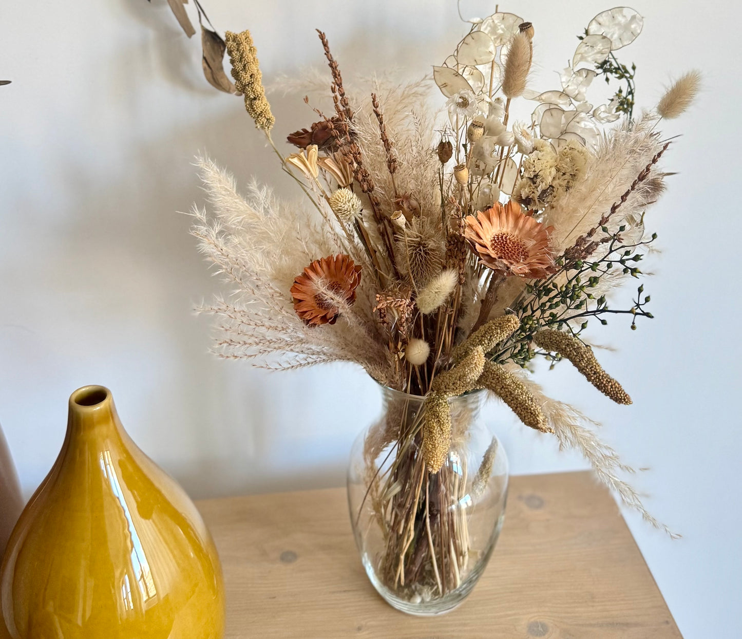 Fleur Du Bien Hope Natural Dried Flower Bouquet 40 Stems, Pampas Grass Decor Mix Bouquet, Decorative Boho Flowers for Vase DIY Crafts Real Flower Arrangements