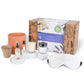FleurDuBien Lux Lavender Growing Kit & Spa Gift Basket - Self-Care Set with Lavender Silk Eye Mask, Mist, Roll-On, Bath Salts, Soy Wax Candle with Perfumist-Crafted Scent, and Terracotta Pot