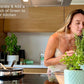 Grown herbs in biodegradable pots from Fleur Du Bien Indoor Herb Garden Starter Kit"